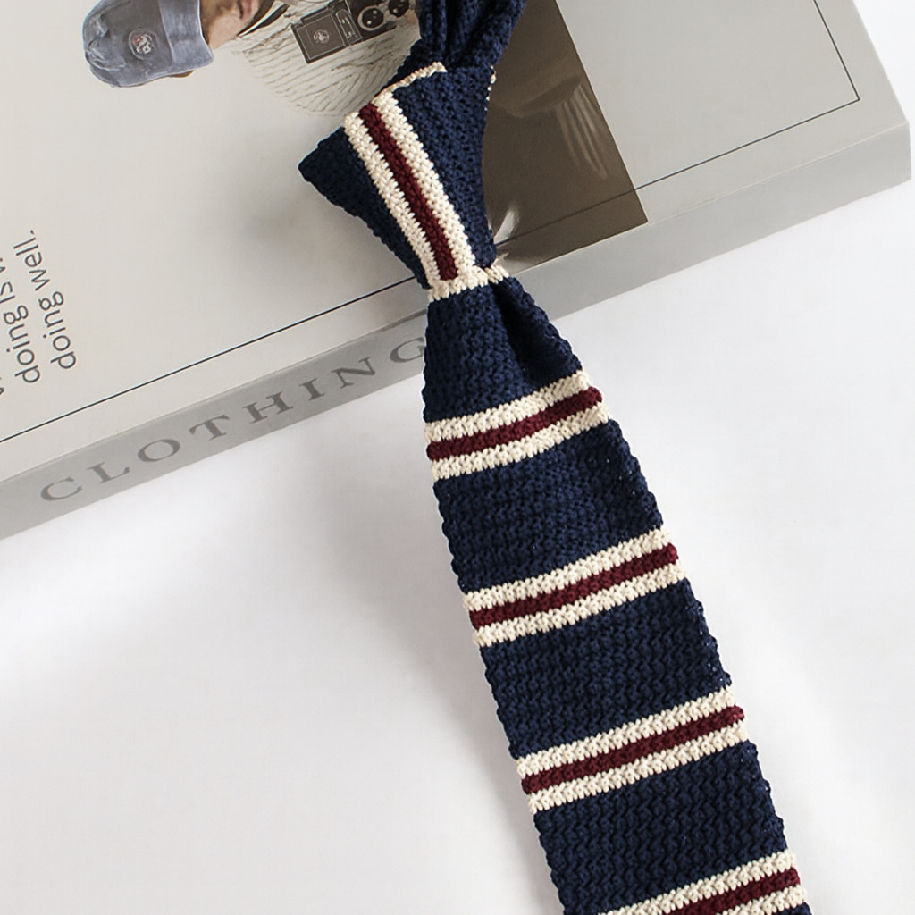 Retro Style Narrow Knitted Tie