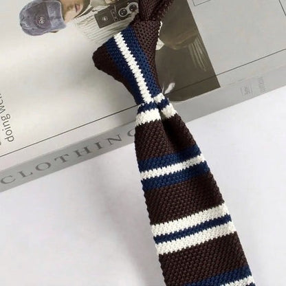 Retro Style Narrow Knitted Tie