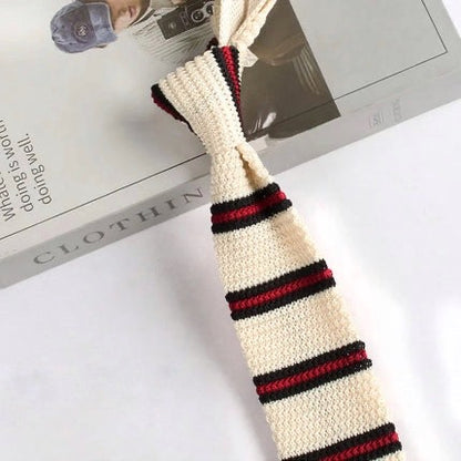 Retro Style Narrow Knitted Tie