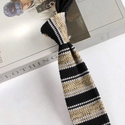 Retro Style Narrow Knitted Tie